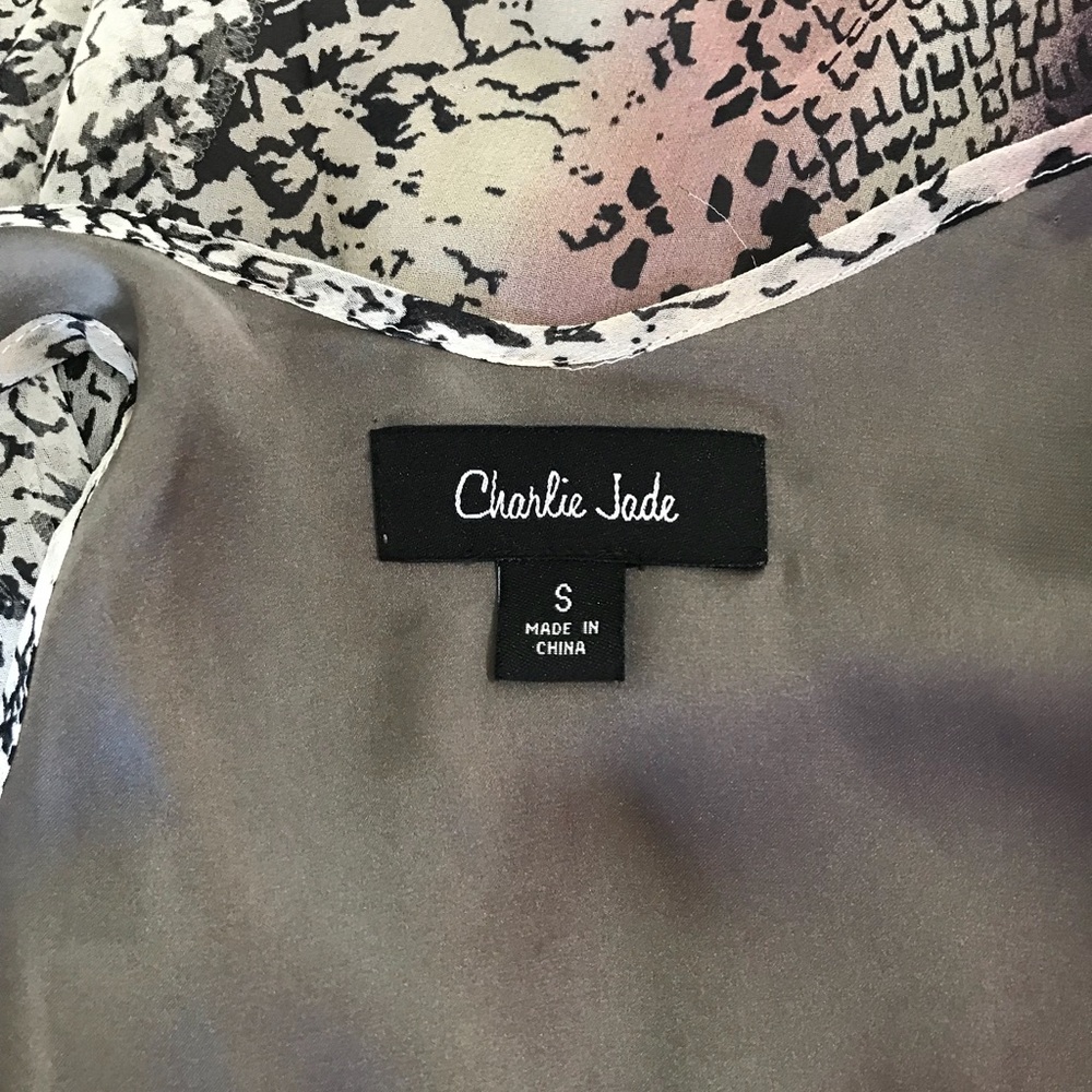 CHARLIE JADE Silk Reptile Print Dress - Picture 4 of 6